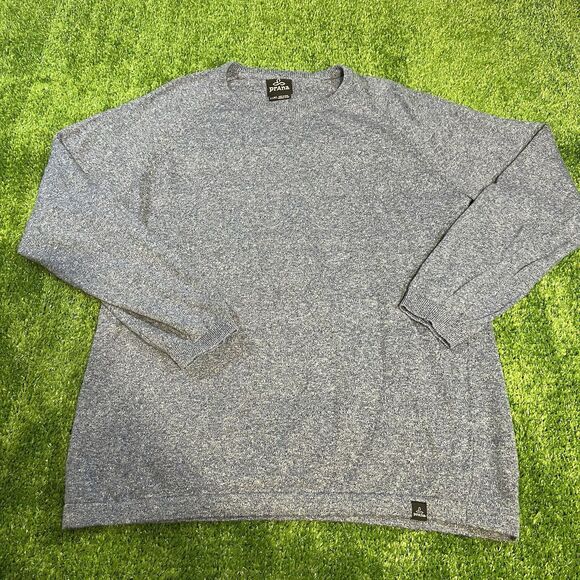 prAna Kaola Crew Sweater Mens Size XL Blue Long Sleeve Organic Standard Fit - Picture 1 of 6